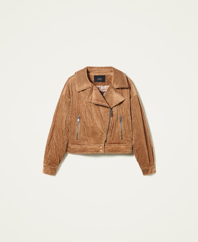Borax corduroy biker jacket Woman Brown TWINSET Milano
