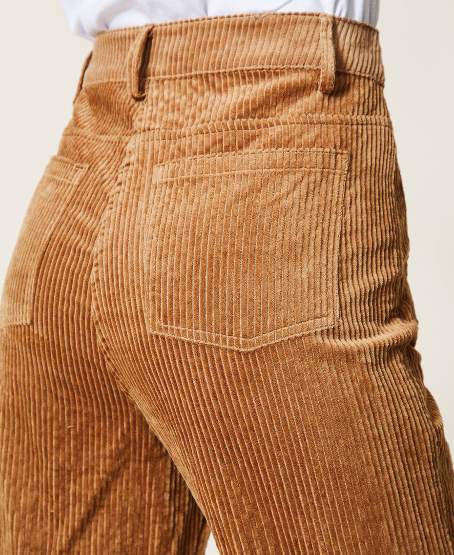Pantalon pattes d’éléphant « Borax » en velours côtelé Marron « Panama » Femme 212AP2241-06