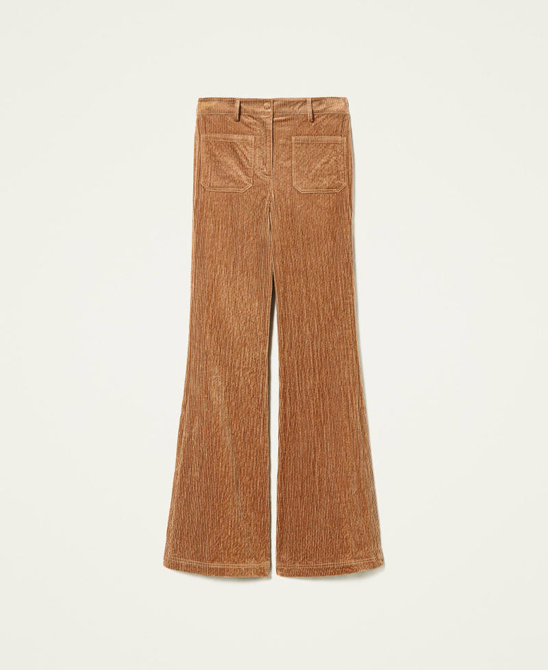 'Borax' corduroy bell bottom trousers “Panama” Brown Woman 212AP2241-0S