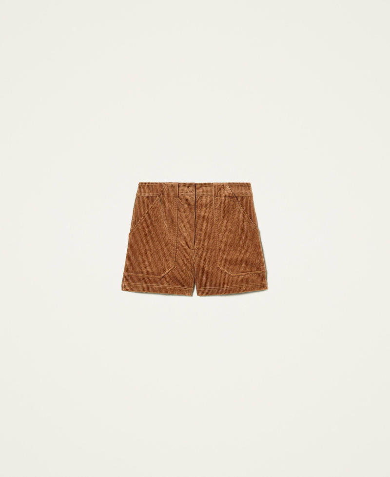 &lsquo;Borax&rsquo; corduroy shorts &ldquo;Panama&rdquo; Brown Woman 212AP2243-0S