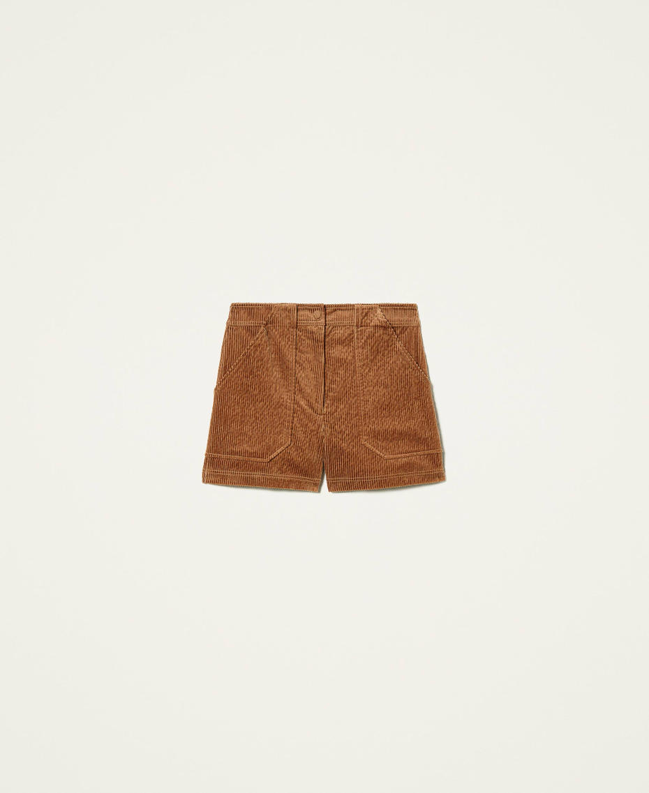 &lsquo;Borax&rsquo; corduroy shorts &ldquo;Panama&rdquo; Brown Woman 212AP2243-0S