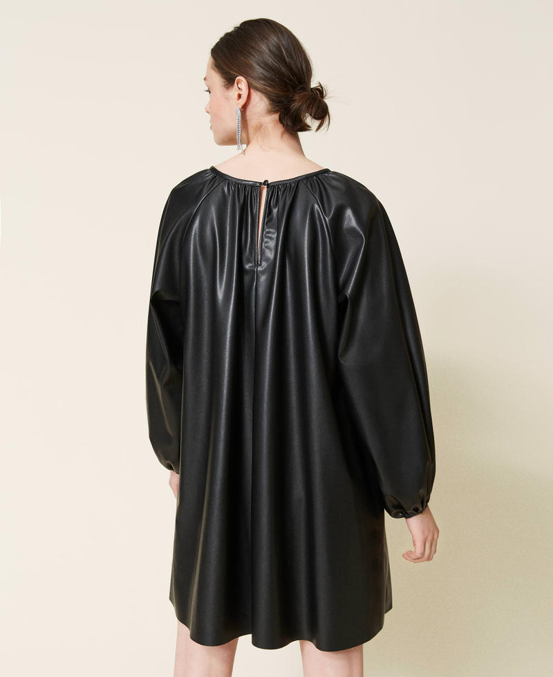 Robe en tissu enduit Noir Femme 212AP2267-04