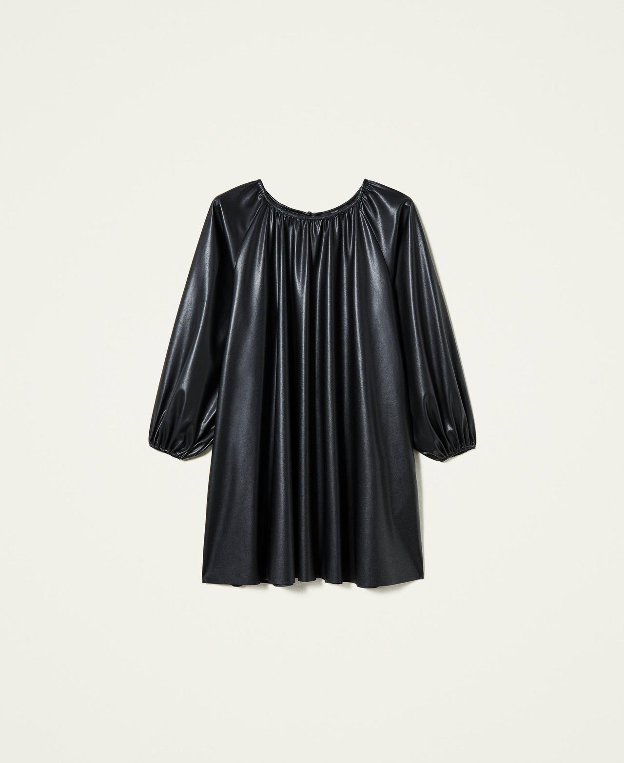 Coated fabric dress Black Woman 212AP2267-0S