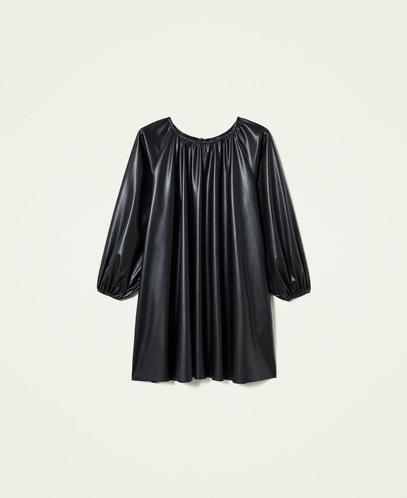 Платье из ткани с покрытием Черный женщина 212AP2267-0S