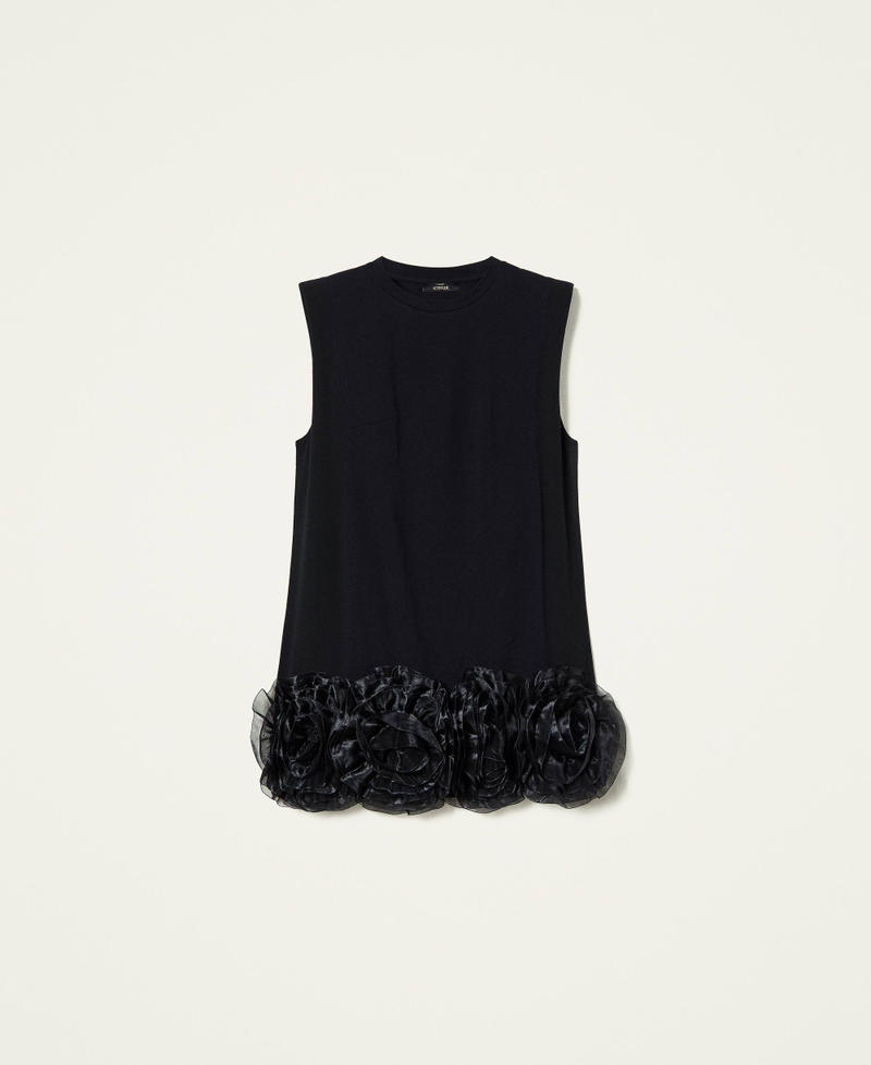 'Gypsum' dress with organza roses Black Woman 212AP2321-0S