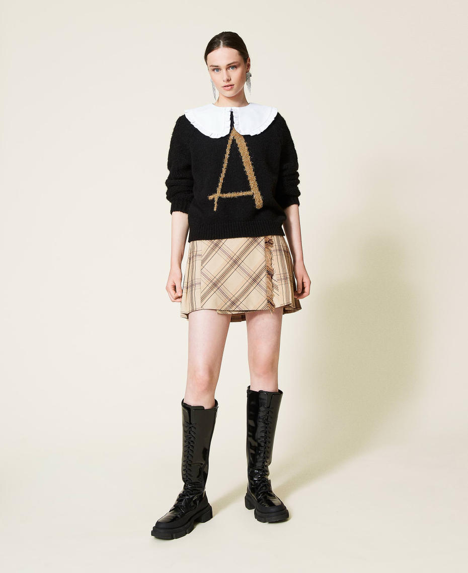 T-shirt con colletto e stampa Bianco "Sea Salt" Donna 212AP2340-0T