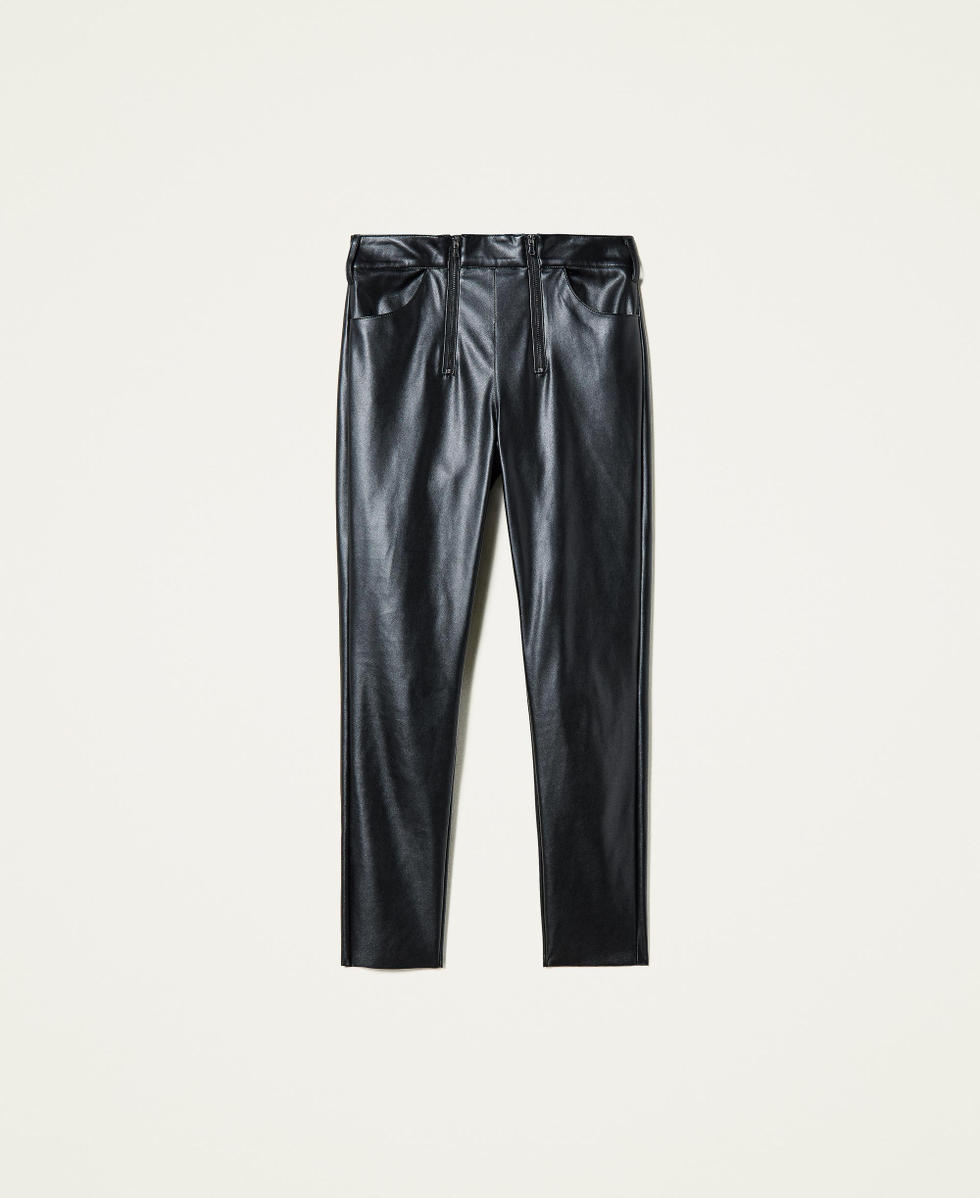 Leggings mit zwei Rei&szlig;verschl&uuml;ssen Schwarz Frau 212AP2371-0S
