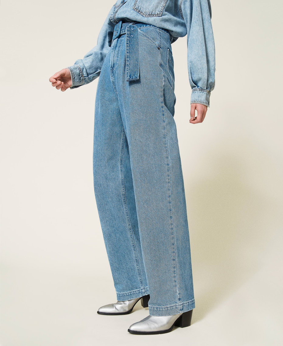 'Azurite' jeans with belt "Mid Denim" Blue Woman 212AP238A-03
