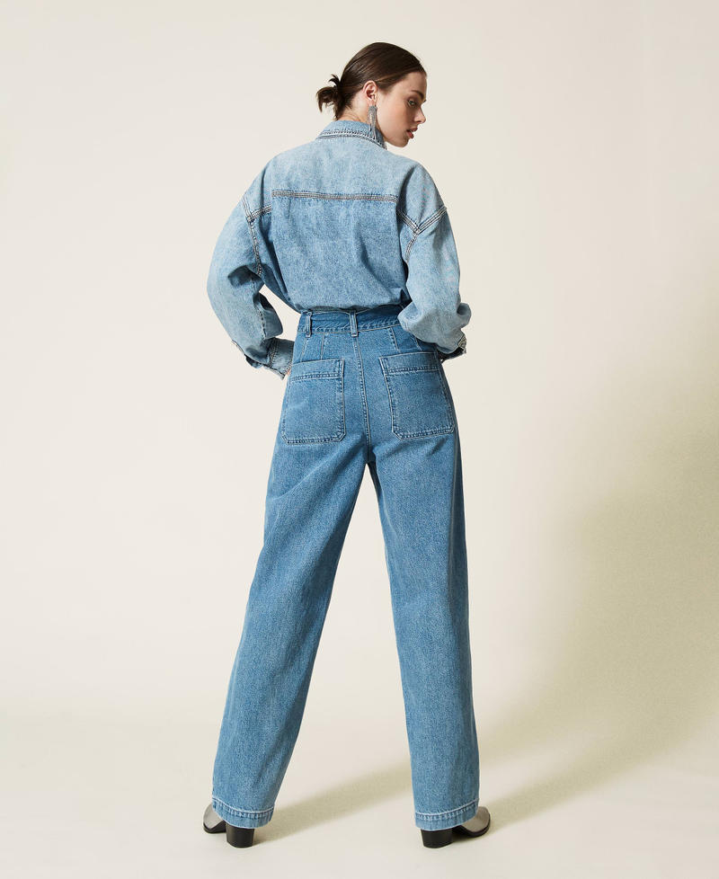 'Azurite' jeans with belt "Mid Denim" Blue Woman 212AP238A-04