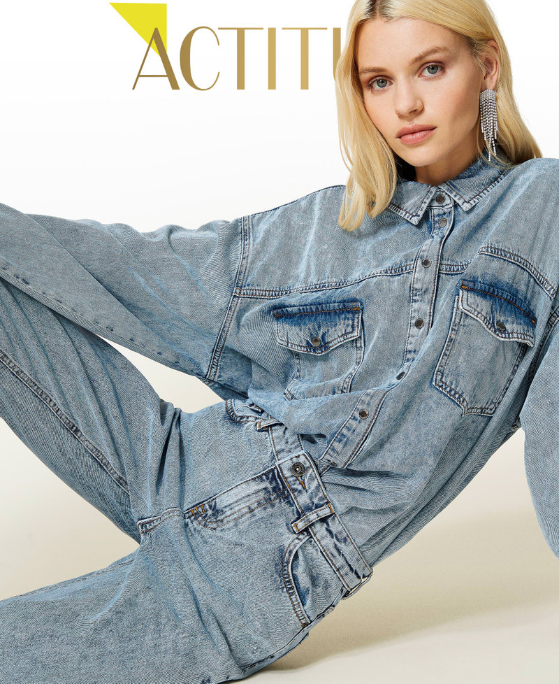 Jeanshemd Mittleres "Denimblau" Frau 212AP2391-01