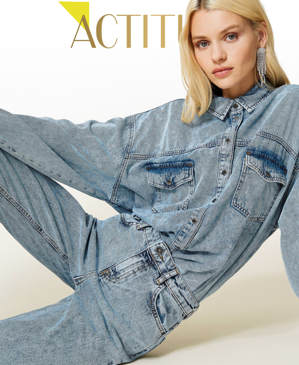 Acid wash denim shirt new arrivals womens