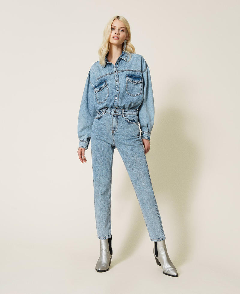 Jeanshemd Mittleres "Denimblau" Frau 212AP2391-02