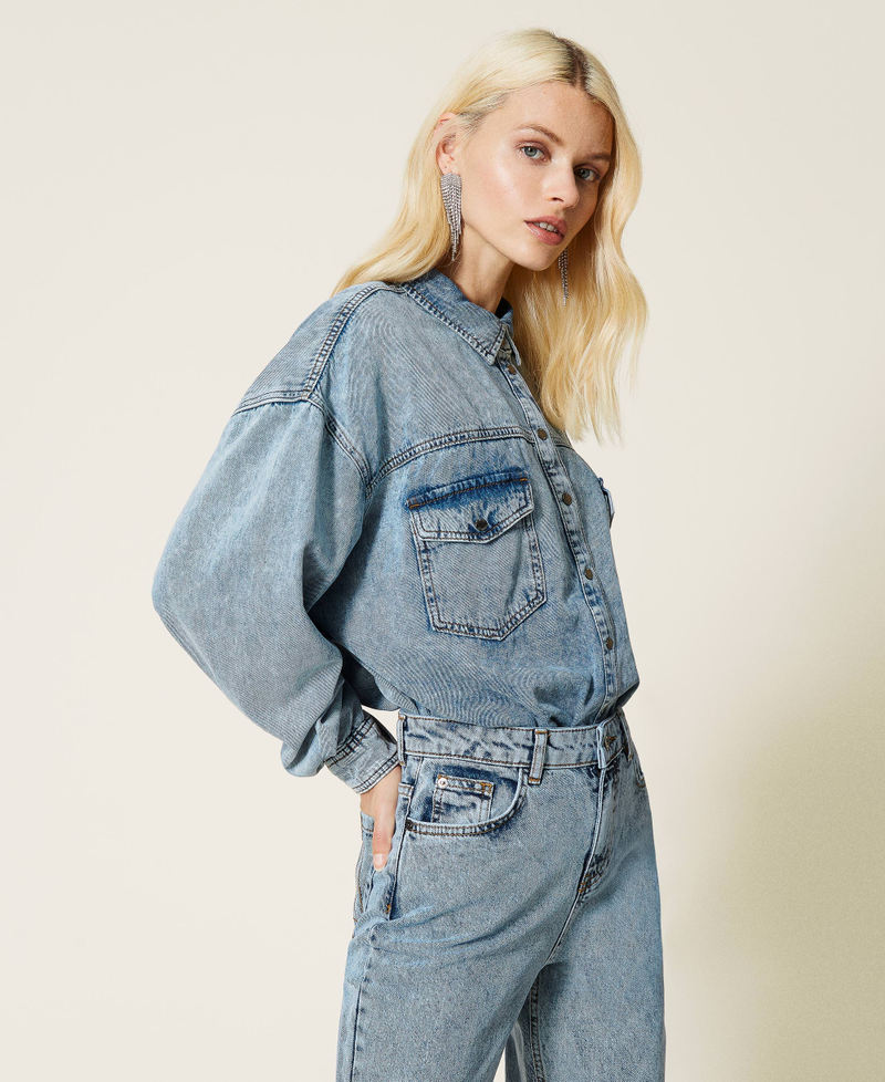 Jeanshemd Mittleres "Denimblau" Frau 212AP2391-04