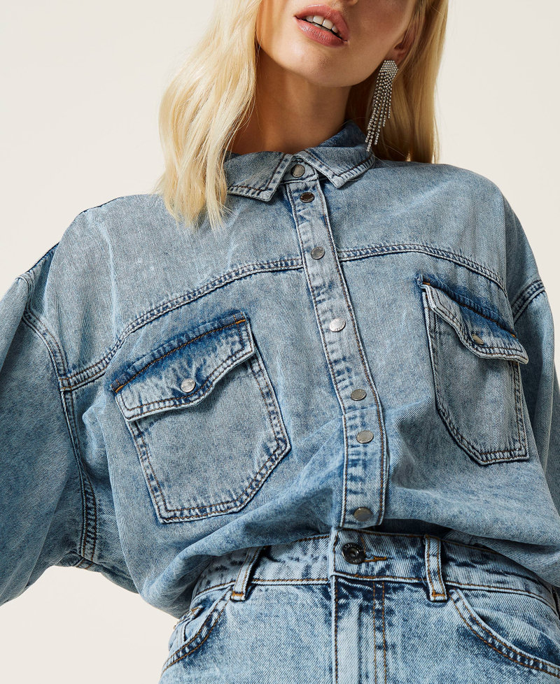 Jeanshemd Mittleres "Denimblau" Frau 212AP2391-06