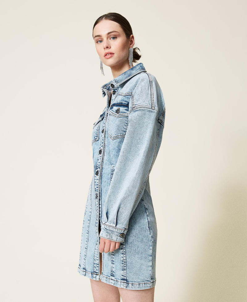 Denim shirt dress "Mid Denim" Blue Woman 212AP239A-03