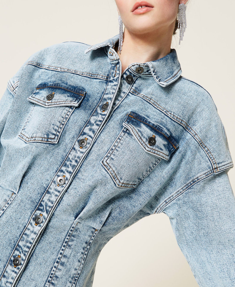 Denim shirt dress "Mid Denim" Blue Woman 212AP239A-05