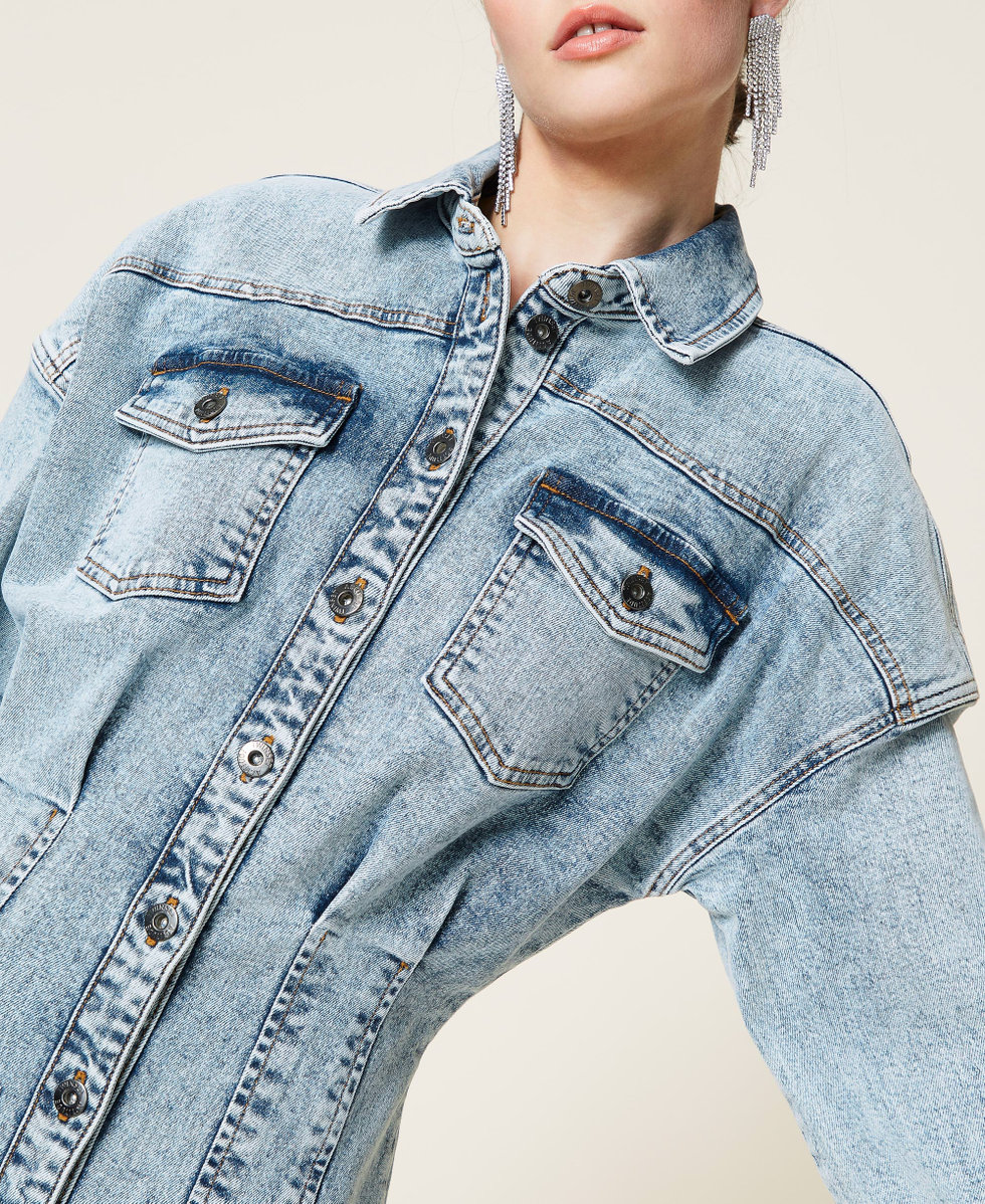 Robe chemisier en jean Bleu "Denim Moyen" Femme 212AP239A-05