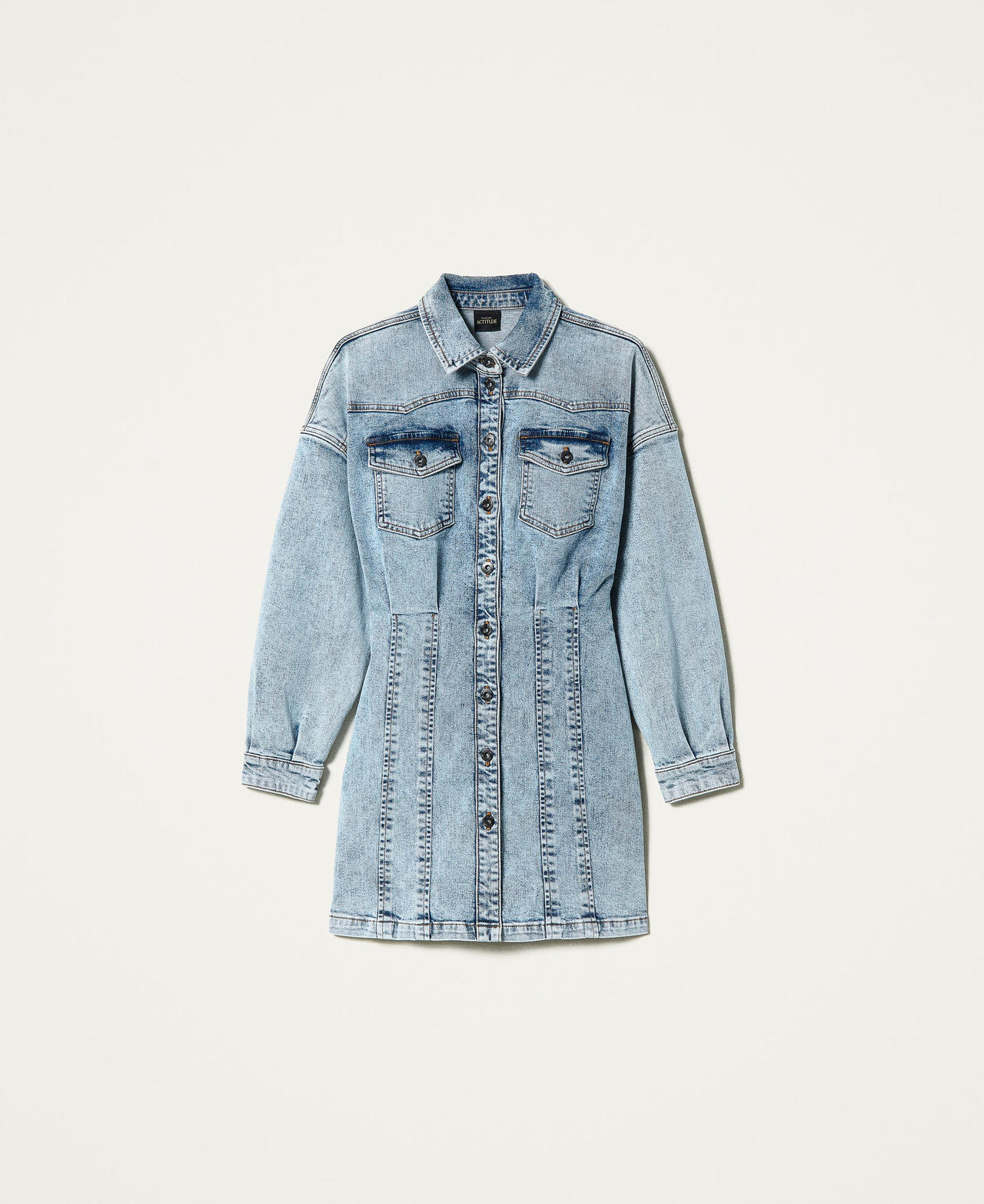 Denim shirt dress "Mid Denim" Blue Woman 212AP239A-0S