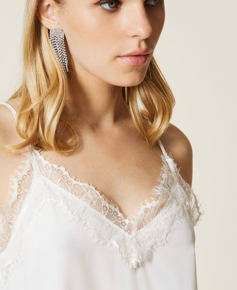 Slip dress with lace "Sea Salt&rdquo; White Woman 212AP243A-04