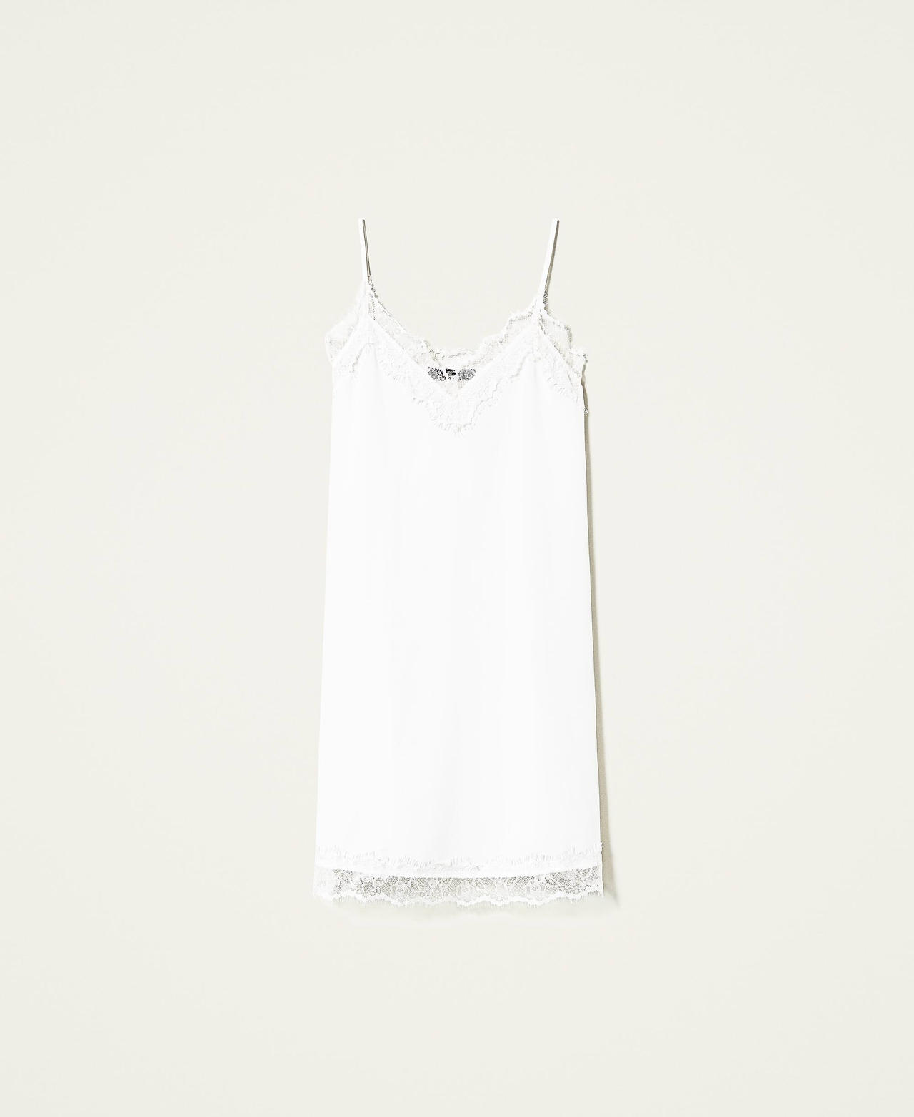 Slip dress with lace "Sea Salt&rdquo; White Woman 212AP243A-0S