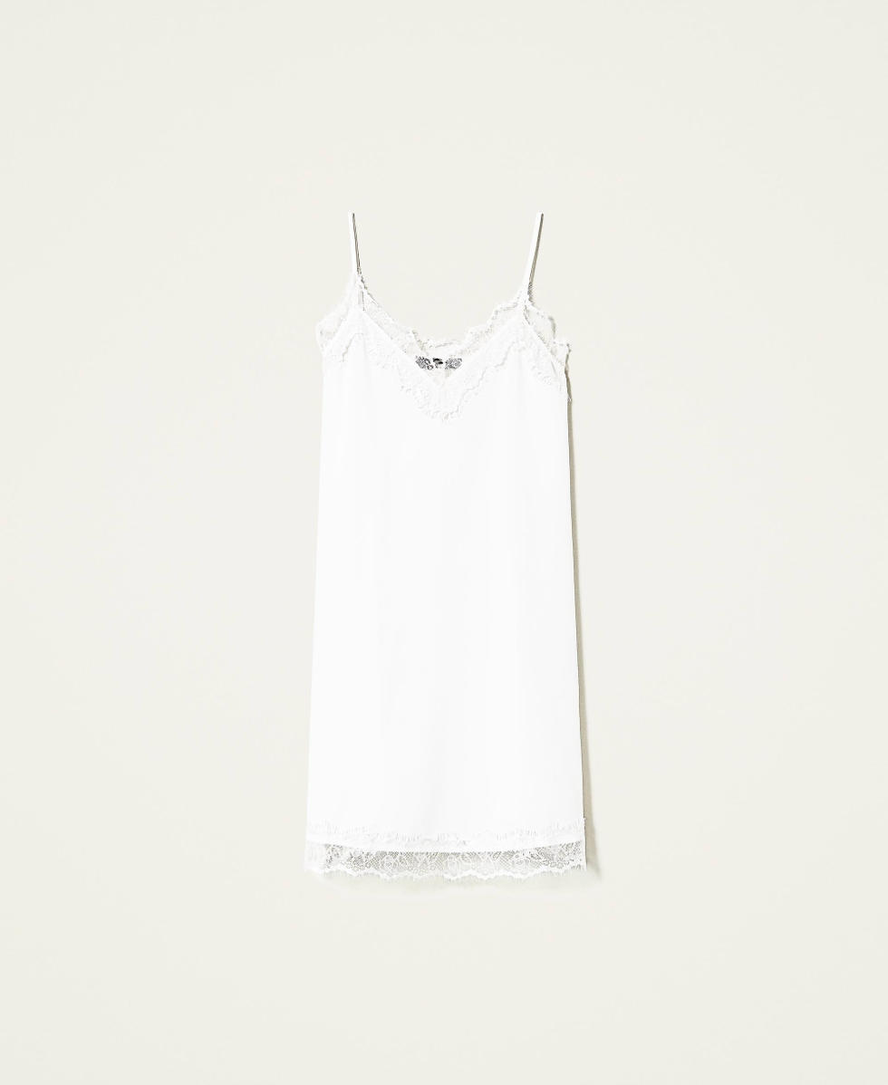 Slip dress with lace "Sea Salt&rdquo; White Woman 212AP243A-0S