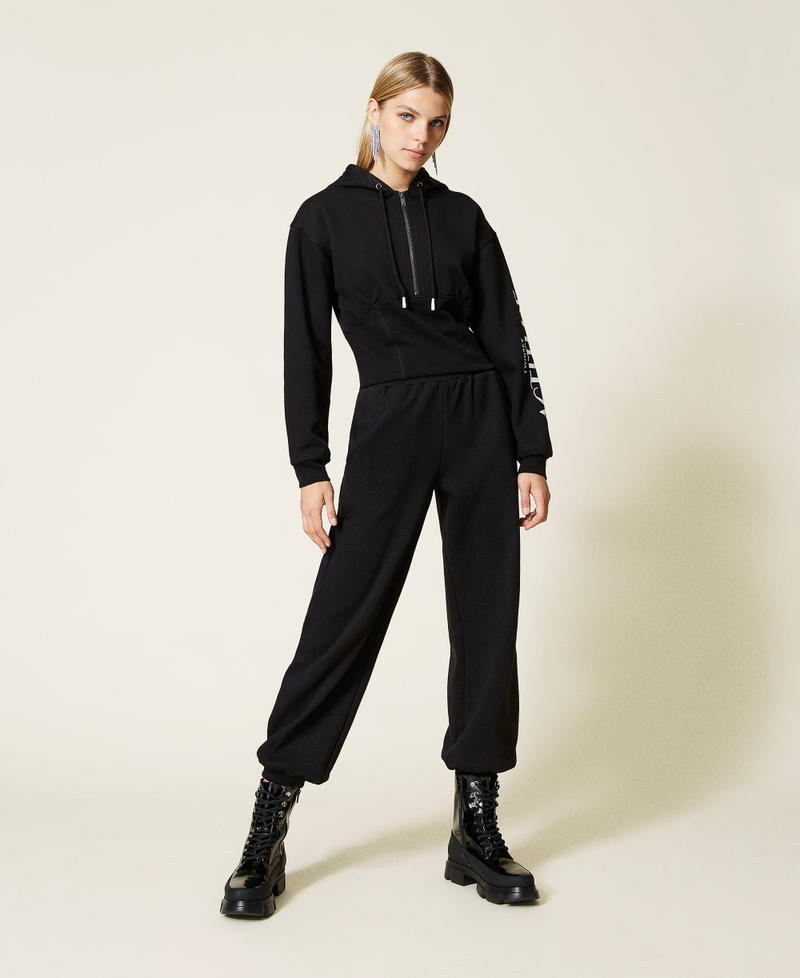 Joggers with logo Woman Black TWINSET Milano