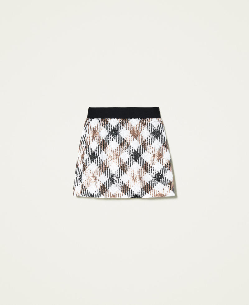 Full sequin chequered miniskirt Full Sequin Check Woman 212AP2513-0S