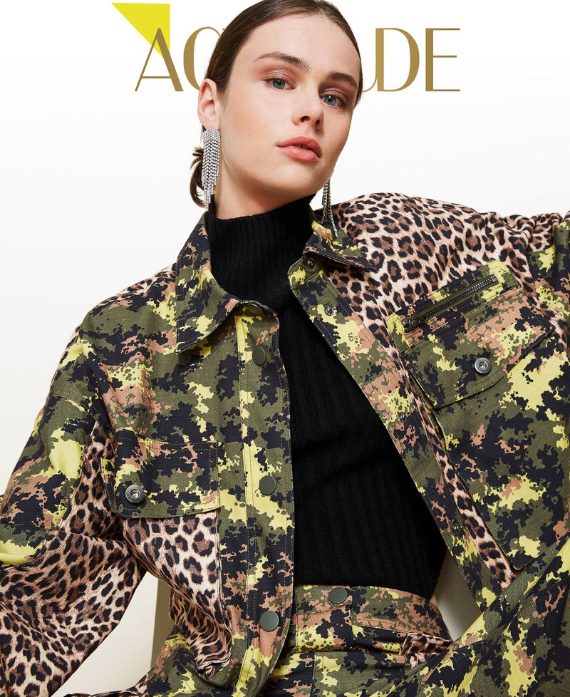 Mixed print jacket Woman Green TWINSET Milano
