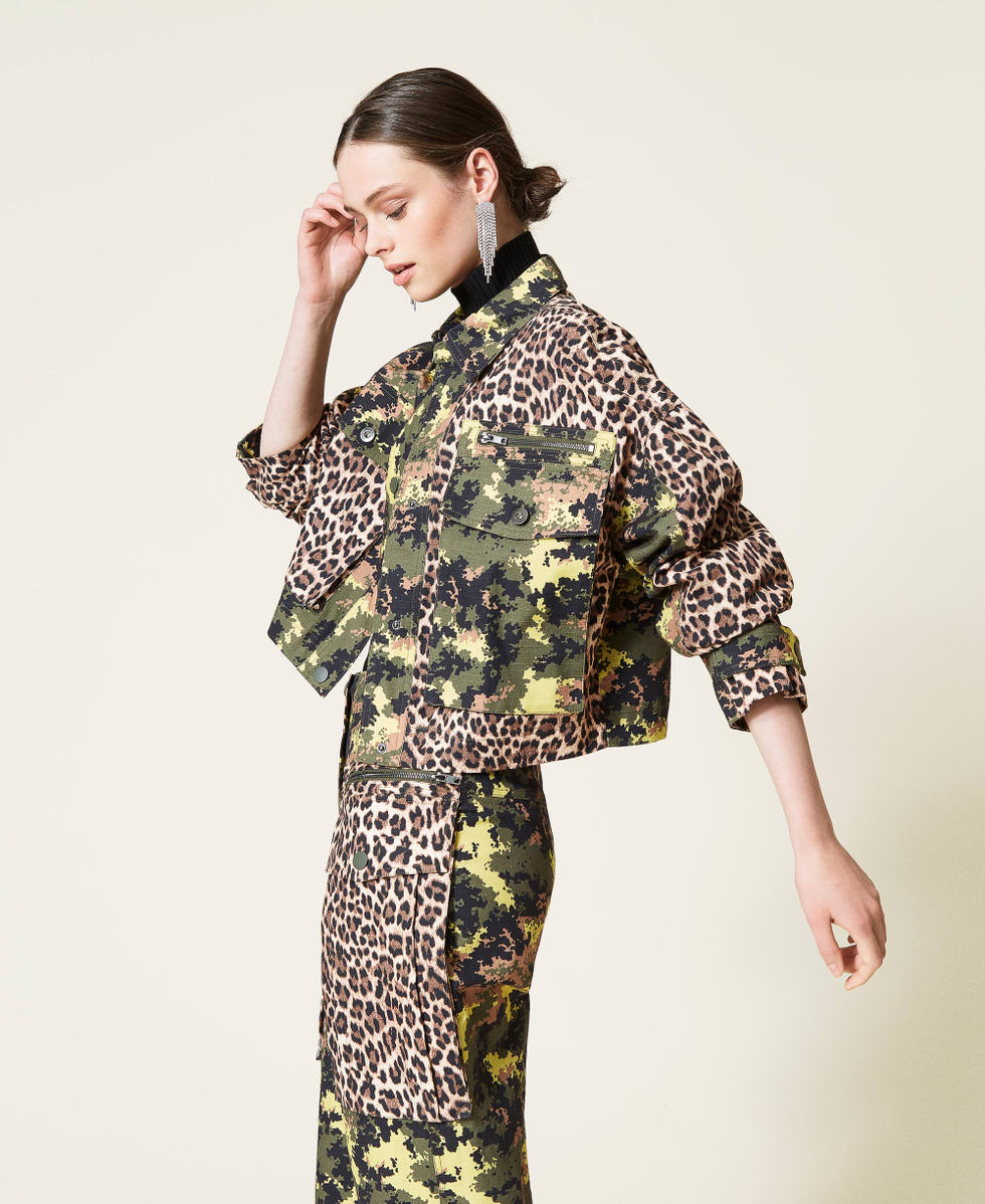 Green animal clearance print jacket