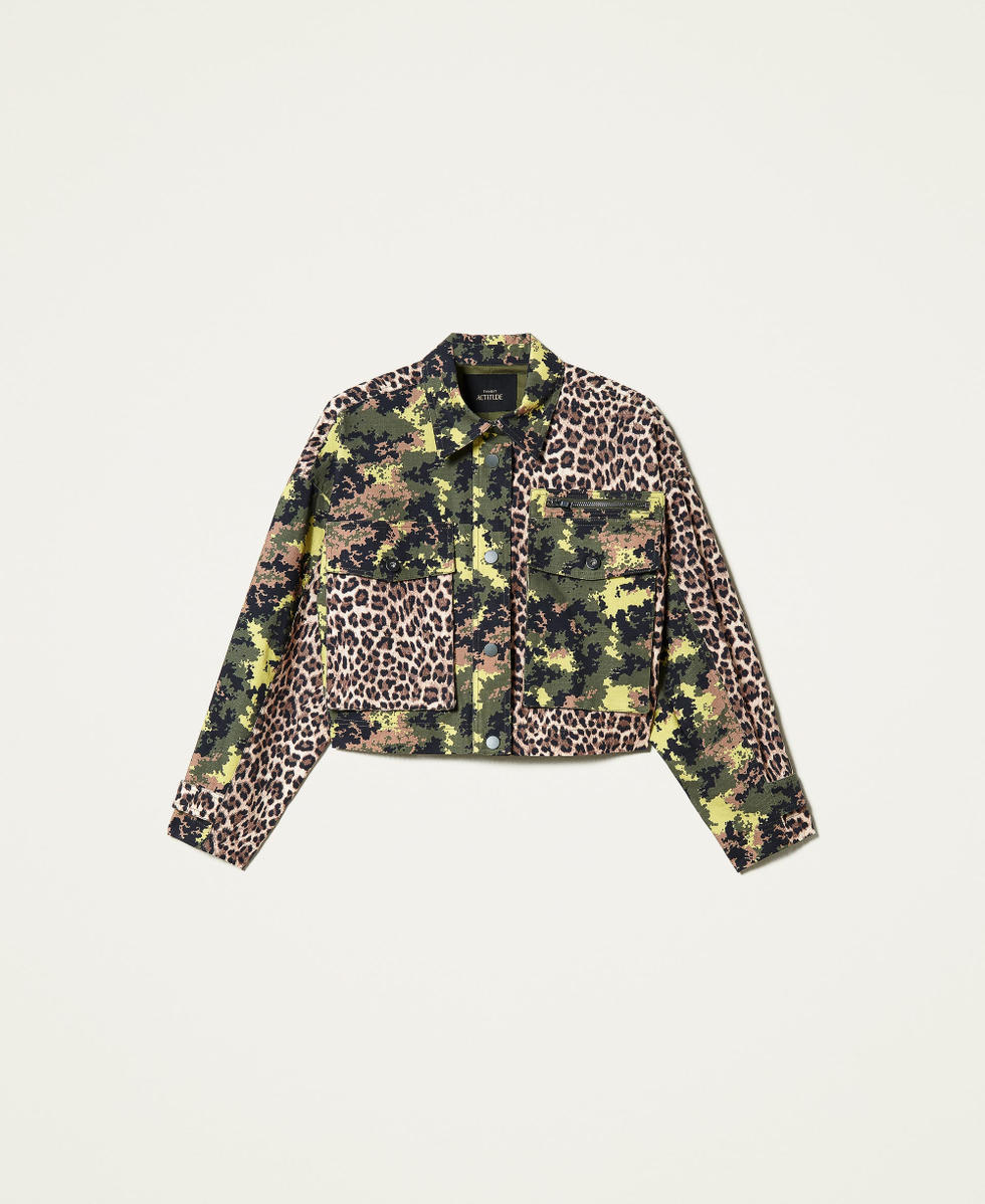 Mixed print jacket Woman Green TWINSET Milano