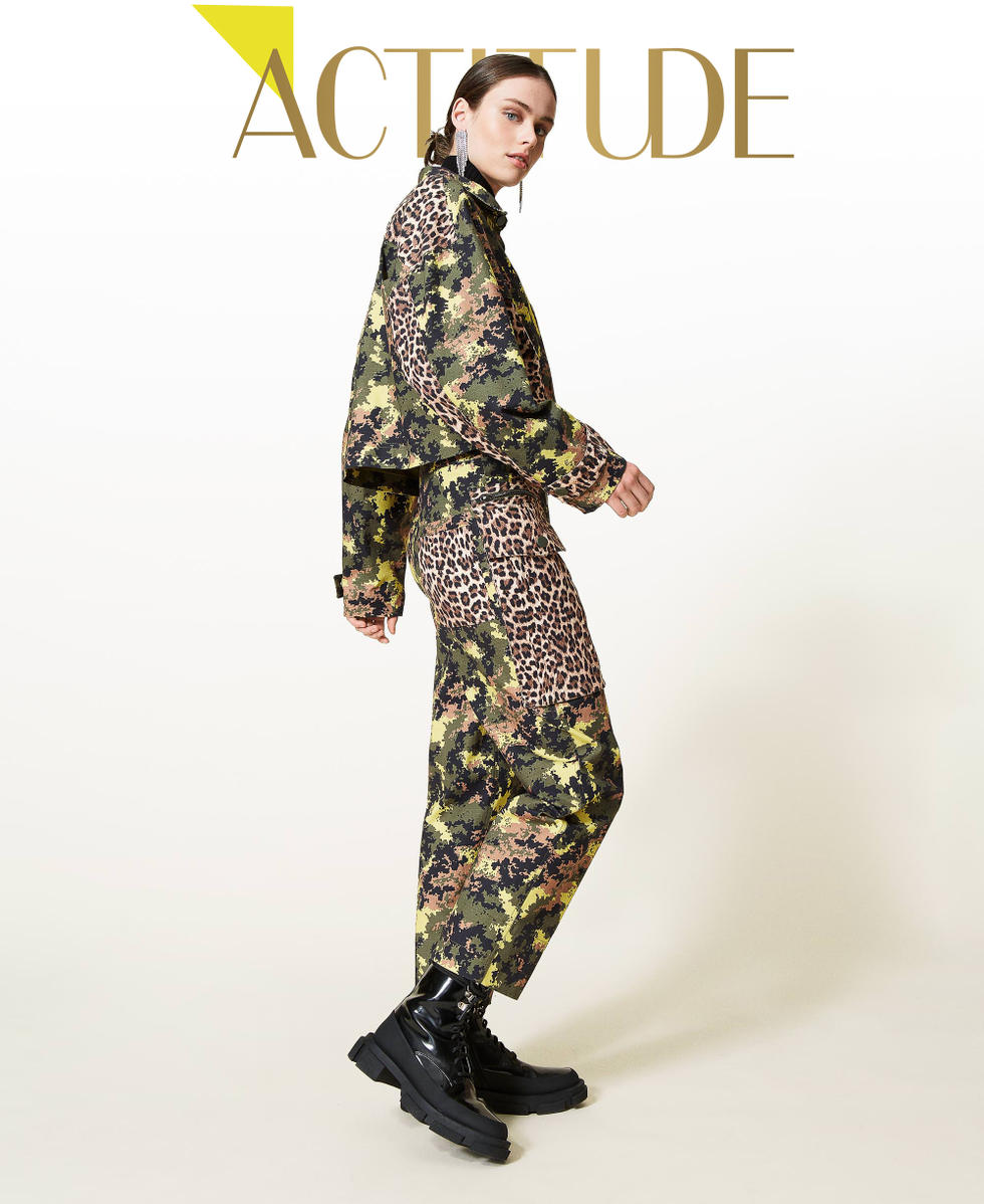 Leopard print cargo trousers discount