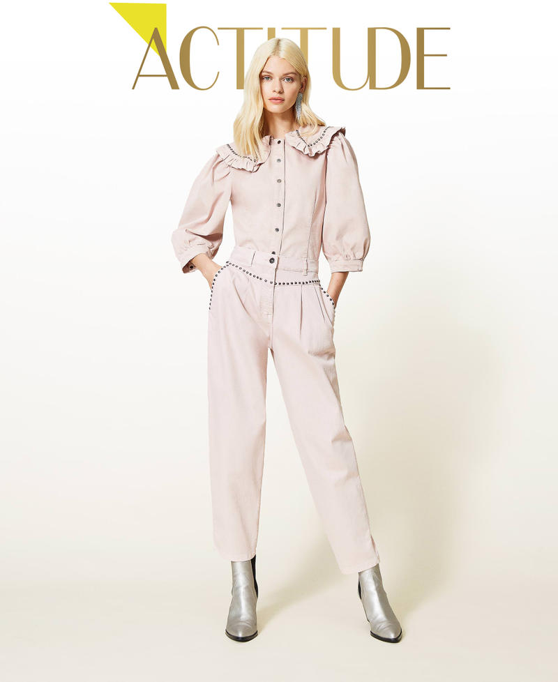 Pantaloni 'Platinum' con borchie Rosè Donna 212AP2530-01