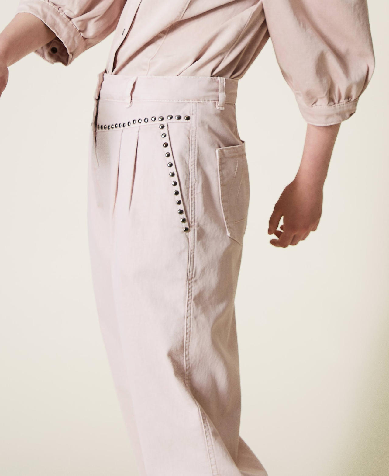 Pantaloni 'Platinum' con borchie Rosè Donna 212AP2530-02