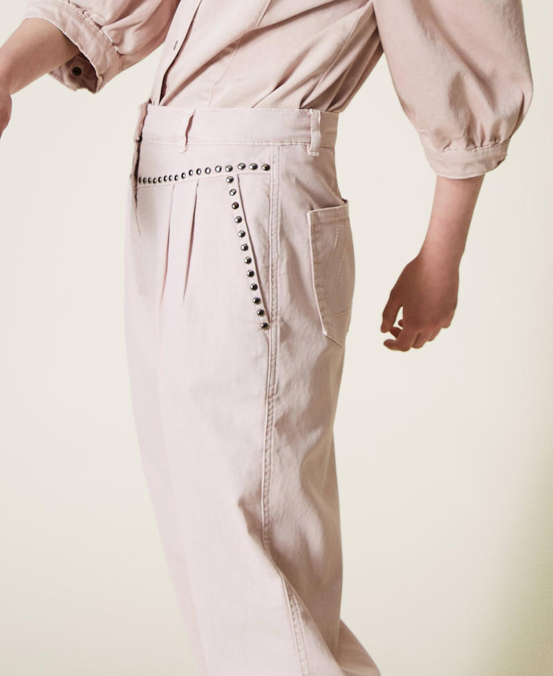 ‘Platinum’ trousers with studs Rosé Woman 212AP2530-02