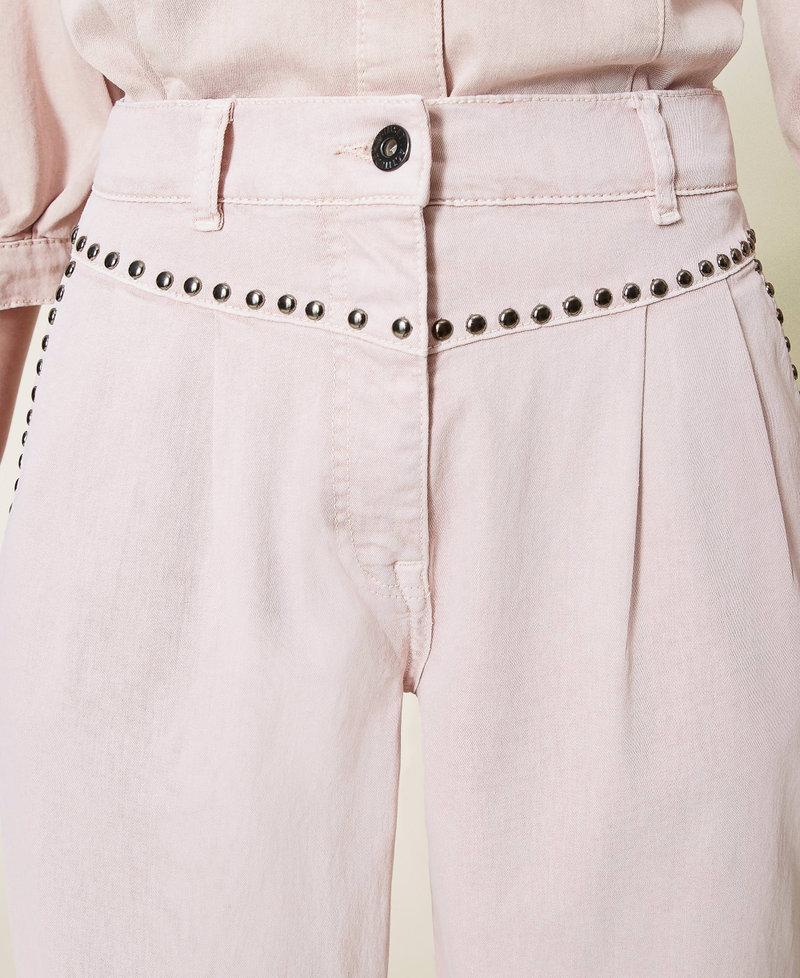 Pantaloni 'Platinum' con borchie Rosè Donna 212AP2530-05