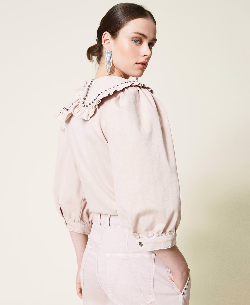 &lsquo;Platinum&rsquo; shirt with studs Ros&eacute; Woman 212AP2531-03