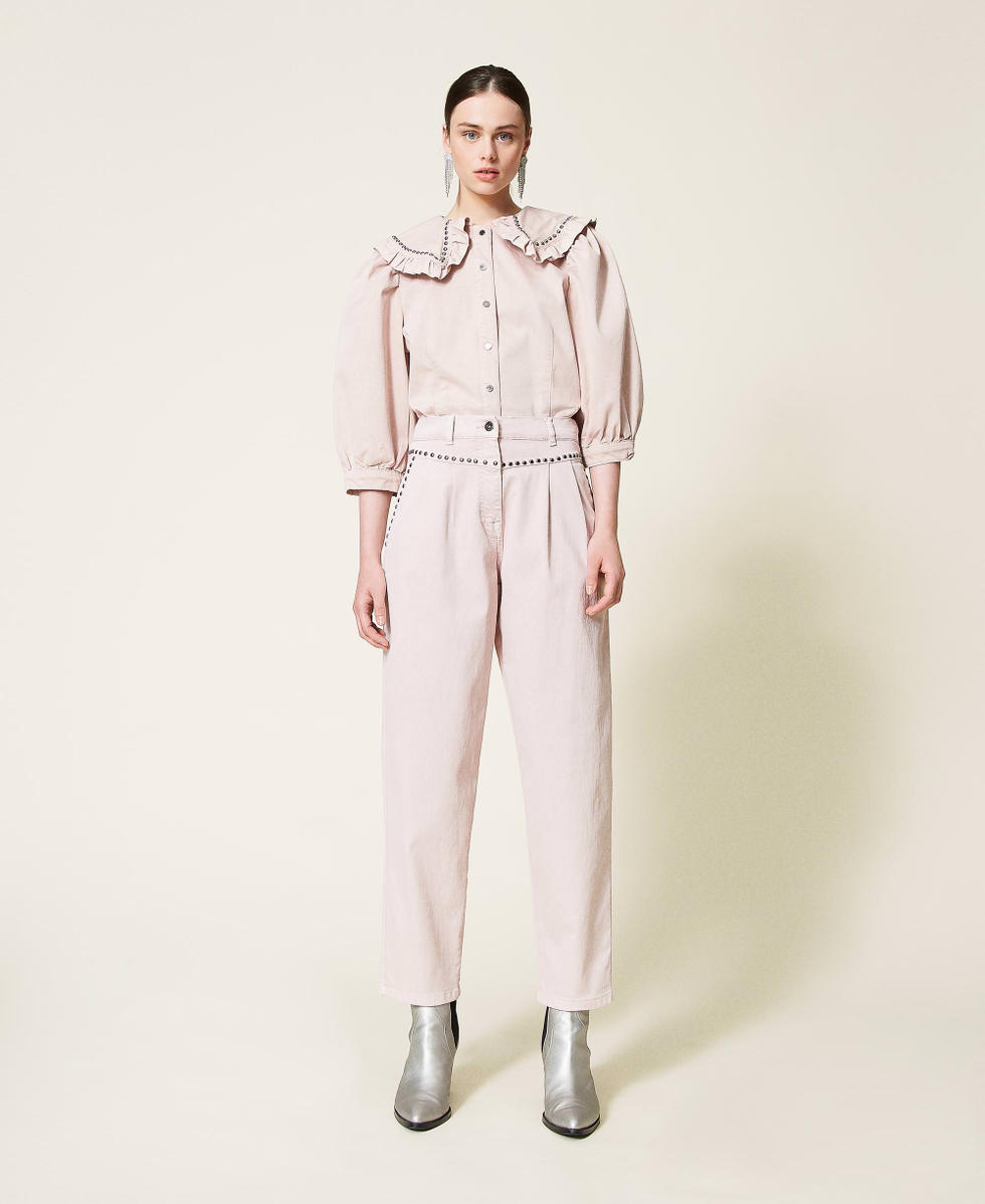 &lsquo;Platinum&rsquo; shirt with studs Ros&eacute; Woman 212AP2531-0T
