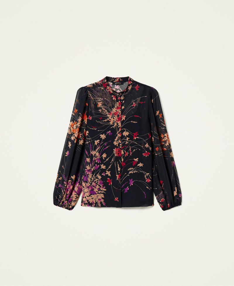 Hemd mit Blumenprint Print Wild Flowers Schwarz Frau 212AP2553-0S