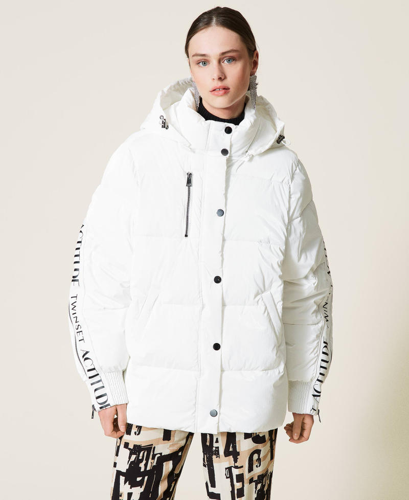 Puffer jacket with logo "Sea Salt” White Woman 212AP2580-02