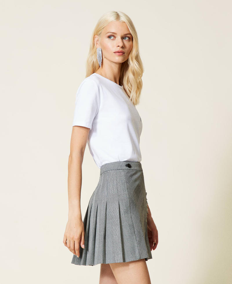 T-shirt with rhinestone logo White Woman 212AP2612-03