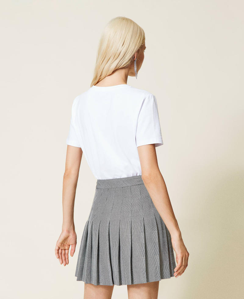 T-shirt with rhinestone logo White Woman 212AP2612-04