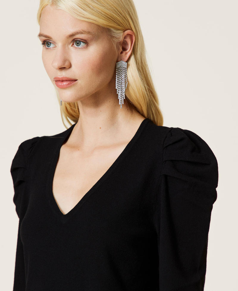 Jersey con mangas abullonadas Negro Mujer 212AP3021-04