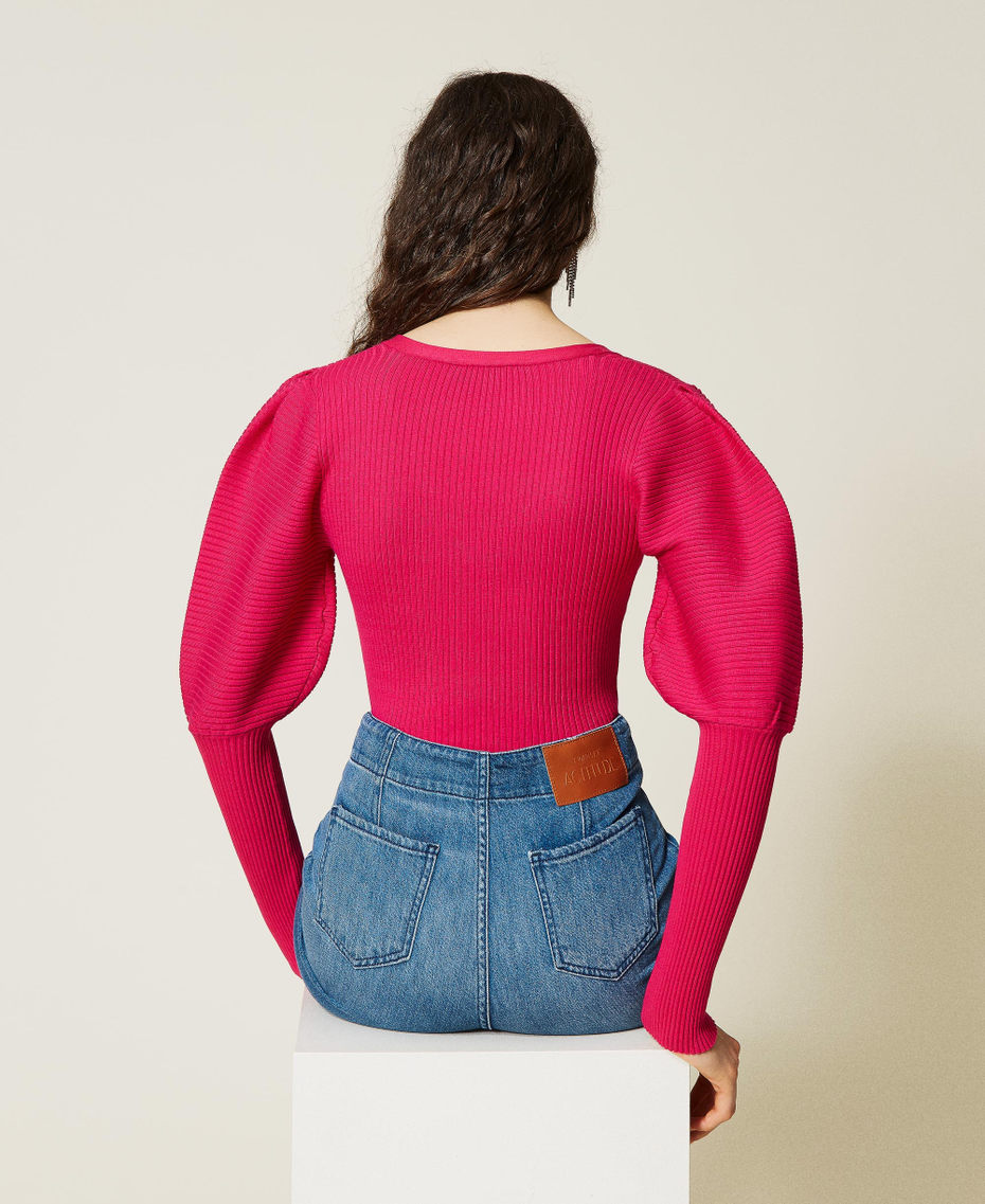 Maglia 'Garnet' con maniche a palloncino Purple Berry Donna 212AP3030-04