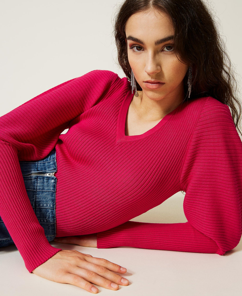 Maglia 'Garnet' con maniche a palloncino Purple Berry Donna 212AP3030-05