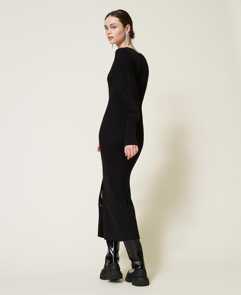 Платье Garnet с рукавами-буфами Черный женщина 212AP3032-04