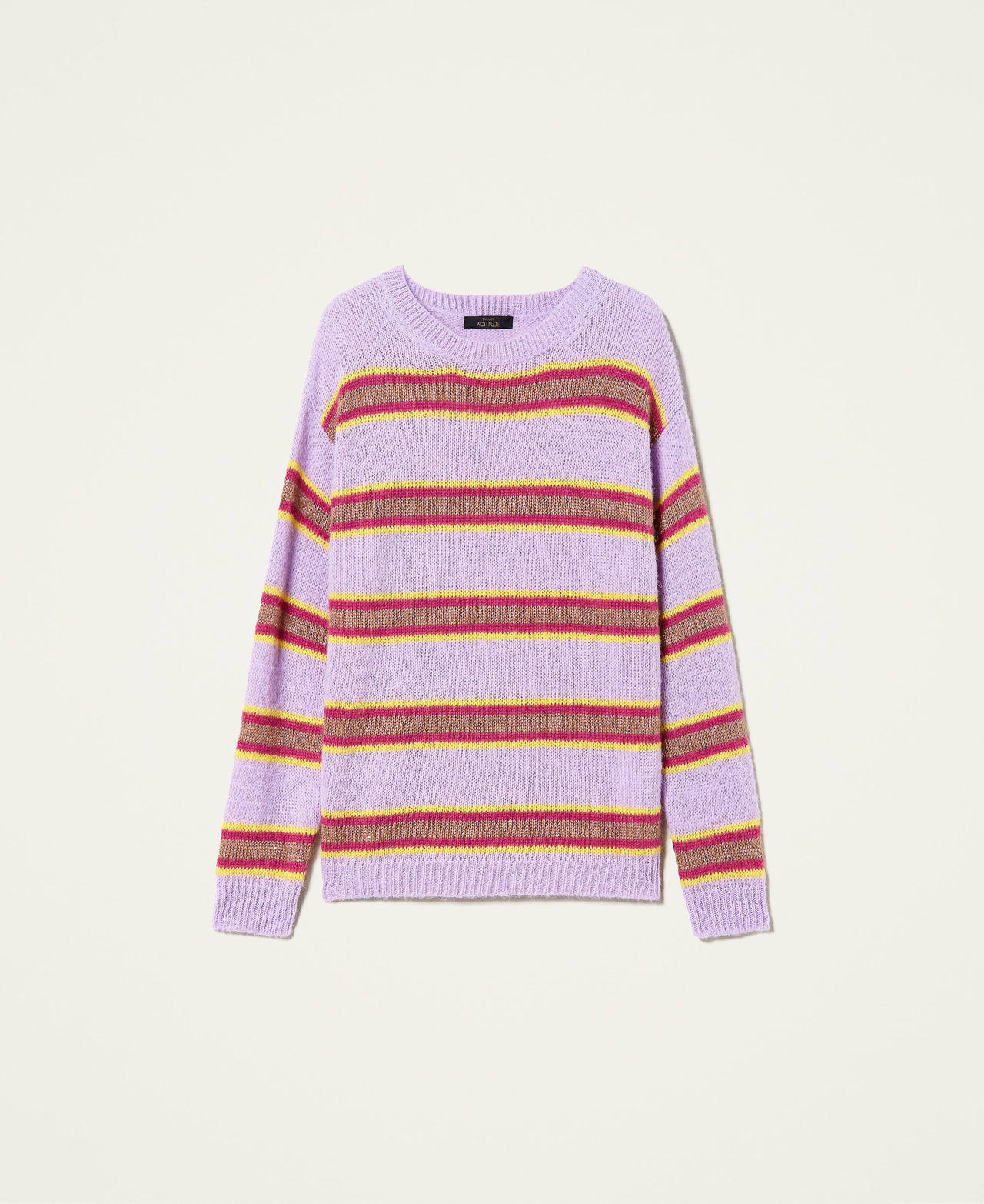 'Galaxite' jumper with multicolour stripes &ldquo;Sweet Lilac&rdquo; Purple Multicolour Stripe Woman 212AP3220-0S