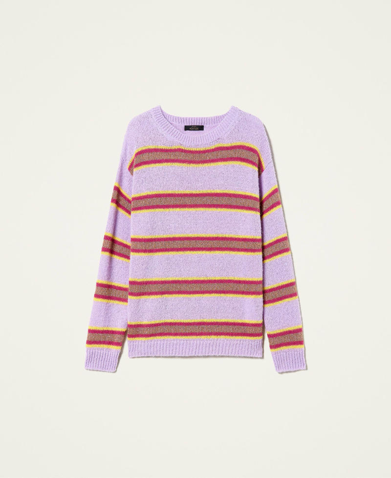 'Galaxite' jumper with multicolour stripes &ldquo;Sweet Lilac&rdquo; Purple Multicolour Stripe Woman 212AP3220-0S