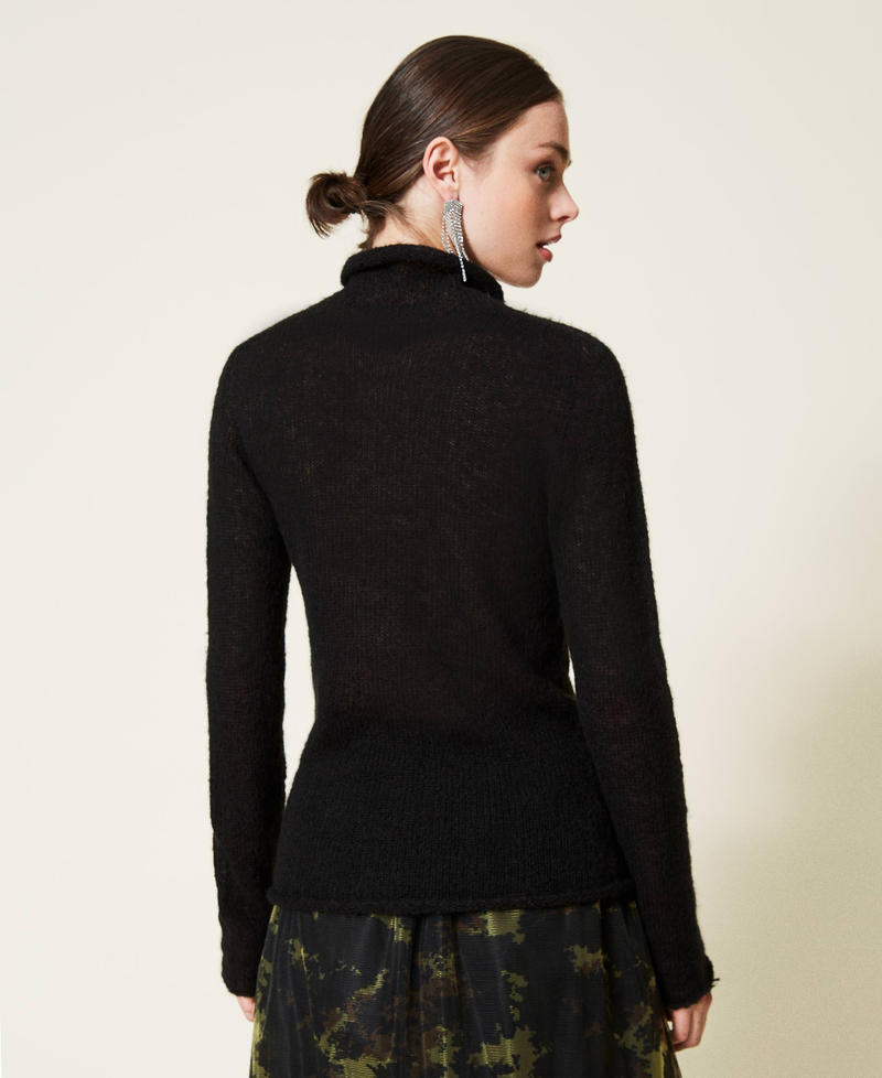 Alpaca blend turtleneck jumper Black Woman 212AP3242-03