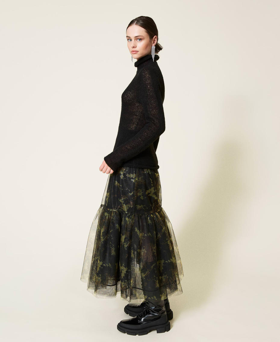 Alpaca blend turtleneck jumper Black Woman 212AP3242-04