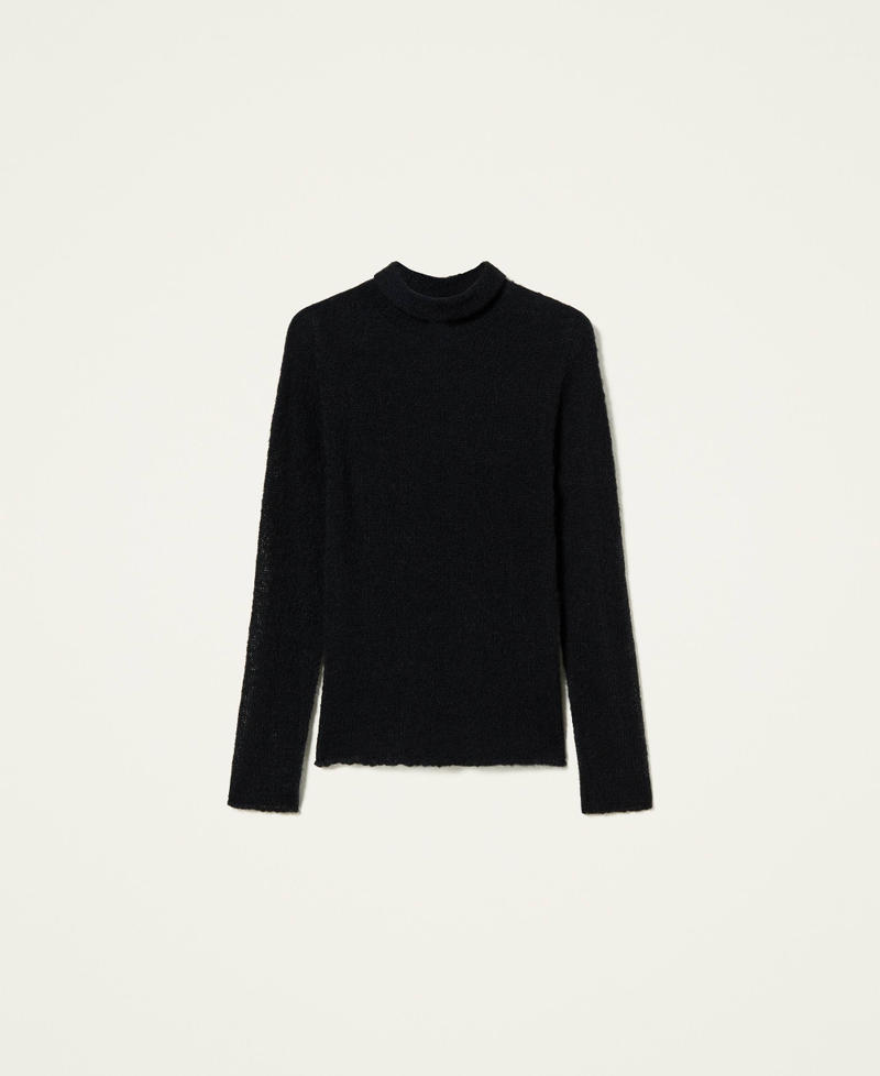 Alpaca blend turtleneck jumper Black Woman 212AP3242-0S